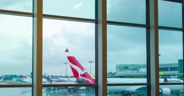 Augustus 2022 Changi Singapore Luchthaven Timelapse Interieur Uitzicht Binnen Vertrek — Stockvideo