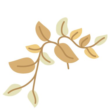 El çizimi şekiller ve çiçek tasarımı elementleri. Egzotik orman yaprakları. Soyut modern moda illüstrasyon ögesi simgesi