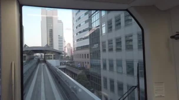 Января 2020 Токио Япония Вид Внутри Автоматизированного Поезда Время Самостоятельной — стоковое видео