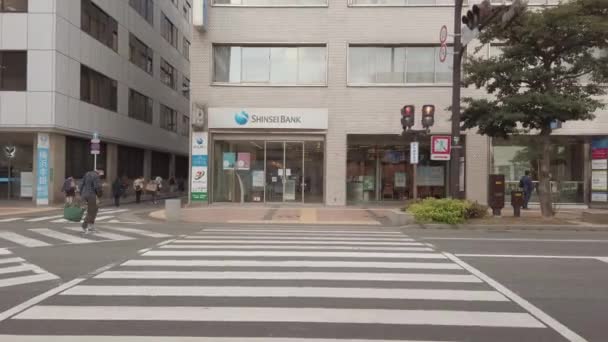 2022年11月15日 日本福冈市 福冈市的街道交通景观 以及九州日本城市白天的一些街道交通 — 图库视频影像