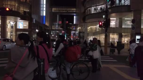 Листопада 2022 Року Фукуока Японія Сповільнення Ходьби Центрі Міста Тендзін — стокове відео