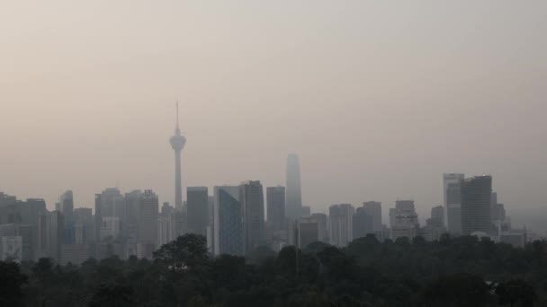 Vista Paisagem Centro Cidade Kuala Lumpur Área Distrito Com Muitos — Vídeo de Stock