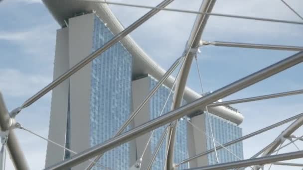 Августа 2022 Сингапур Вид Роскошный Отель Современный Дизайн Небоскреб Красивым — стоковое видео