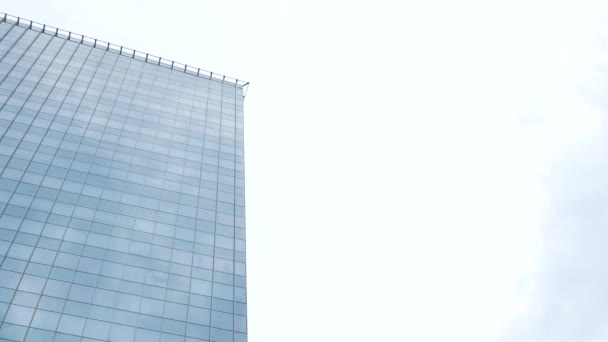 Parete Vetro Trasparente Uffici Building Bright Futuro Finanziare Gli Edifici — Video Stock