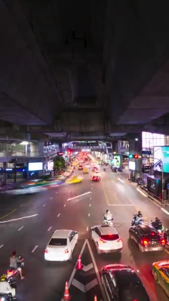 Listopada 2022 Bangkok Tajlandia Czas Upływu Długiej Ekspozycji Korek Bangkok — Wideo stockowe