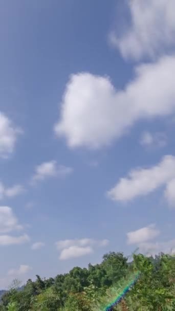 Vue Temporelle Verticale Chaîne Montagnes Hivernales Naturelles Avec Peu Brouillard — Video