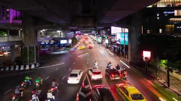 2022 Νοεμβρίου Μπανγκόκ Ταϊλάνδη Time Lapse Long Exposure Traffic Jam — Αρχείο Βίντεο