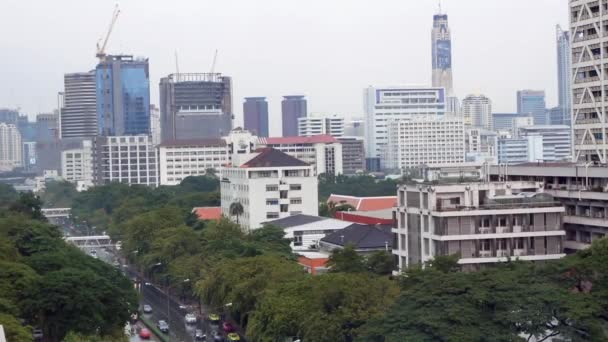 2022 Bangkok Thajsko Letecký Pohled Panorama Bangkoku Mnoha Výškovými Mrakodrapy — Stock video