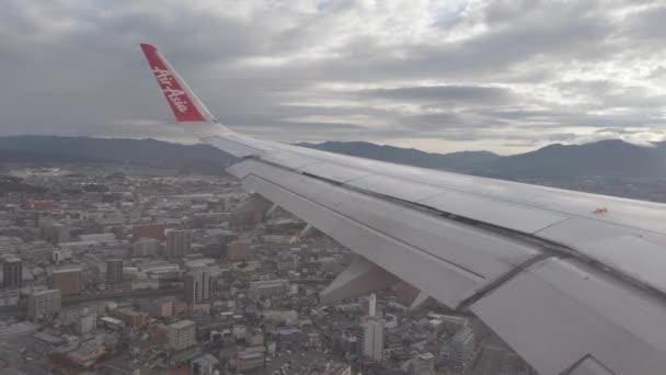 Novembro 2022 Fukuoka Japão Vista Dentro Cabine Avião Airasia A320 — Vídeo de Stock