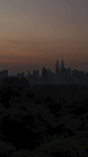 Vertical Timelapse Paisagem Vista Centro Cidade Kuala Lumpur Área Distrito — Vídeo de Stock