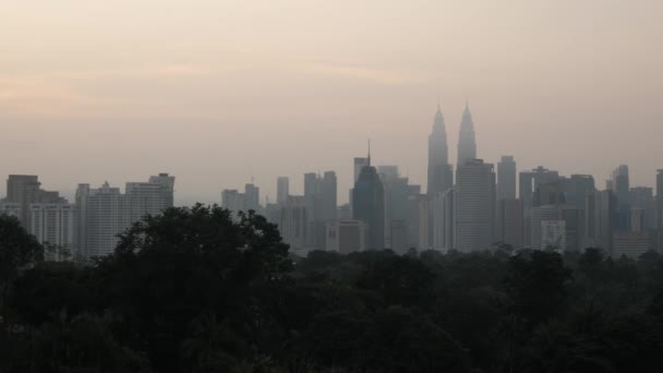 Landskap Utsikt Över Kuala Lumpur Centrum Centrum Stadsdel Med Många — Stockvideo