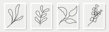  Exotic jungle leaves. Abstract contemporary modern trendy illustrations element icon