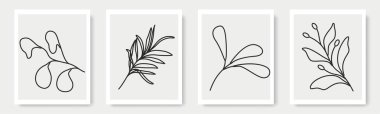  Exotic jungle leaves. Abstract contemporary modern trendy illustrations element icon