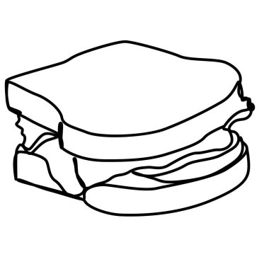 Single continuous line drawing of stylized sweet fresh bake bakery pastry in minimal continuous one line Modern one line draw design vector illustration for cafe or food delivery service