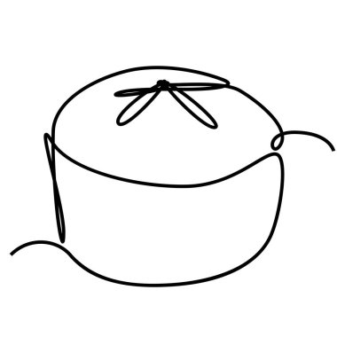 Single continuous line drawing of stylized sweet fresh bake bakery pastry in minimal continuous one line Modern one line draw design vector illustration for cafe or food delivery service