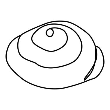 Single continuous line drawing of stylized sweet fresh bake bakery pastry in minimal continuous one line