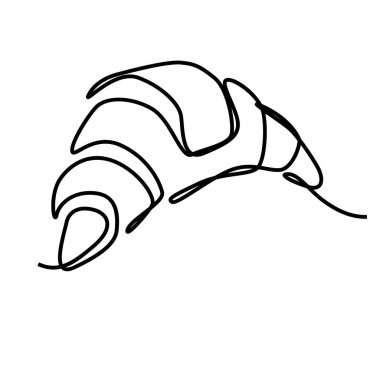 Single continuous line drawing of stylized sweet fresh bake bakery pastry in minimal continuous one line