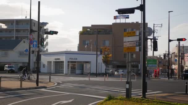 November 2022 Fukuoka Japán Utcai Közlekedési Kilátás Infravörös Vasútállomás Helyi — Stock videók