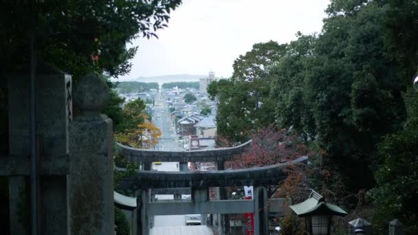 November 2022 Fukuoka Japan View Many Torii Japanese Style Gates — Stok Video