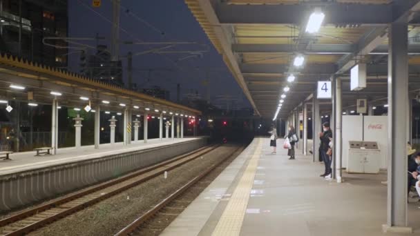 November 20222 Fukuoka Japan Many Passenger Waiting Platform Subway Japan — Stock Video