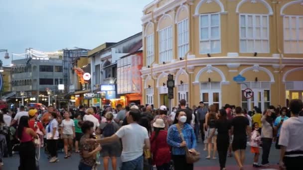 January29 2023 Phuket Tailandia Crowded Turista Compras Caminando Relajante Thalang — Vídeos de Stock