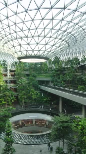 Agosto 2022 Singapore Vertical Vista Del Timelapse Cascada Voltex Gigante — Vídeos de Stock