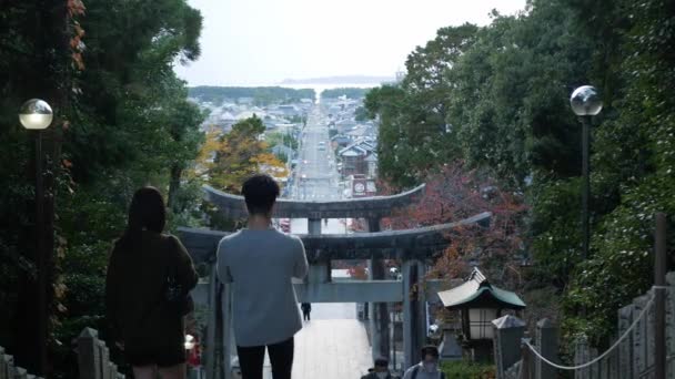 Novembre 2022 Fukuoka Giappone Persone Turistiche Scattare Foto Con Vista — Video Stock