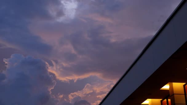 Dramatic Sky Cloudscape Sunset Sky Cloud Red Purple Cloudscape Background — Vídeo de stock