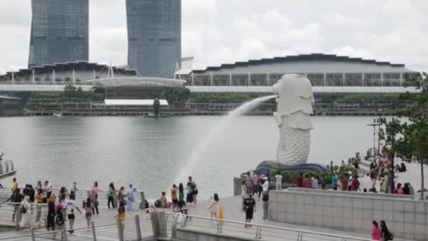 2022 Singapore21 Αυγούστου Θέα Της Περιοχής Marina Bay Στη Σιγκαπούρη — Αρχείο Βίντεο