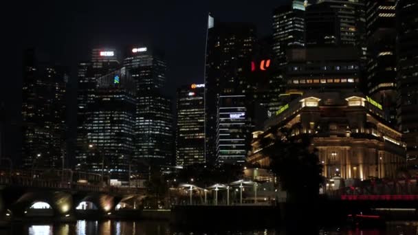 Srpna 2022 Singapur Pohled Výškový Mrakodrap Kancelářské Finanční Budova Věž — Stock video