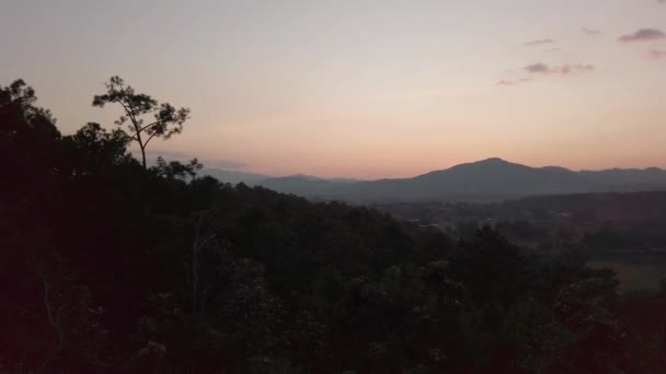 Paisaje Panorama Puesta Sol Vista Cordillera Con Poco Nube Mientras — Vídeo de stock