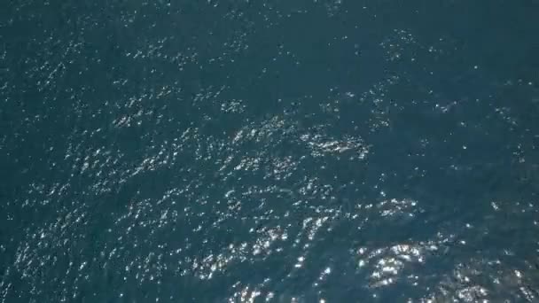 Textur Havet Ytvatten Blå Vatten Vågor Yta Vacker Bakgrund Med — Stockvideo