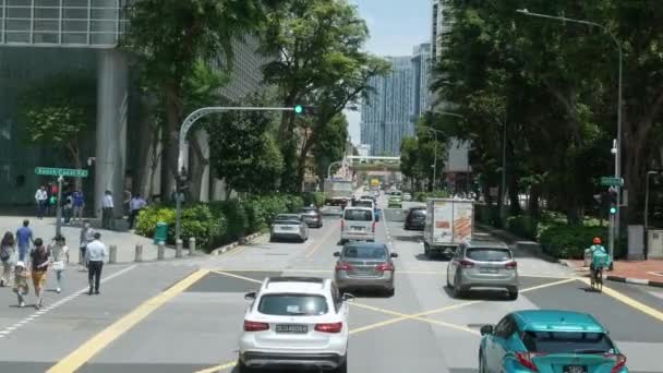 Květen3 2023 Singapur Krajina Pohled Ulicí Provoz Automobilů Asfaltové Ulici — Stock video