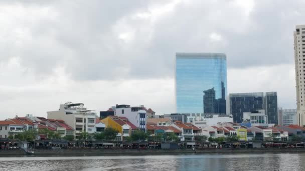 2023 Singapur Landschaft Blick Auf Clarke Quay Area Berühmten Ausgehviertel — Stockvideo