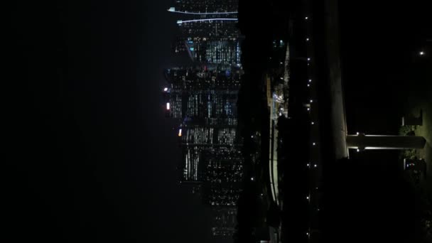 Verticaal Uitzicht Singapore Skyline Stad Met Modern Kantoor Hoogbouw Wolkenkrabber — Stockvideo