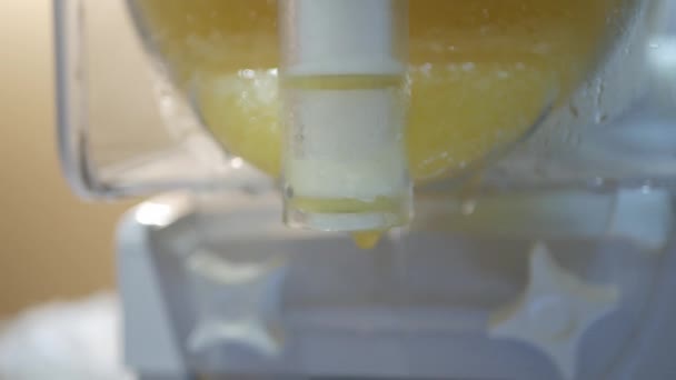 Fresh Frozen Passion Fruit Juice Smoothie While Serving Cup Machine — Stock Video