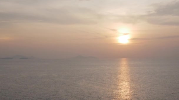 Krajina Přirozený Výhled Otevřené Mezinárodní Moře Při Východu Slunce Nad — Stock video