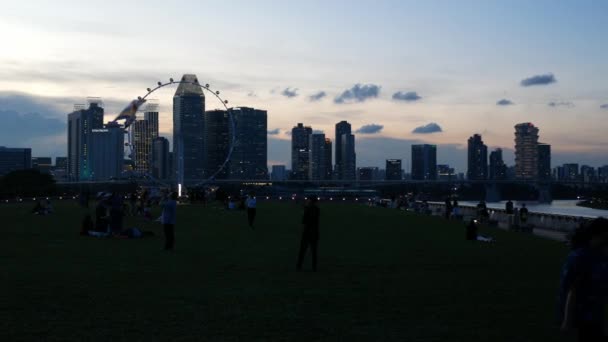 Mayo2 2023 Singapore View Césped Verde Zona Bombardeo Marina Con — Vídeos de Stock
