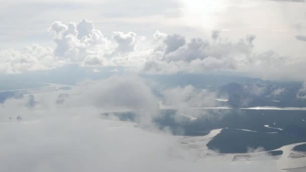 Vista Volando Sobre Costa Del Mar Con Ríos Islas Grandes — Vídeos de Stock