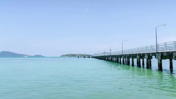 Timelaspe Video Molo Attracco Barche Riva Tropicale Del Mare Coreano — Video Stock
