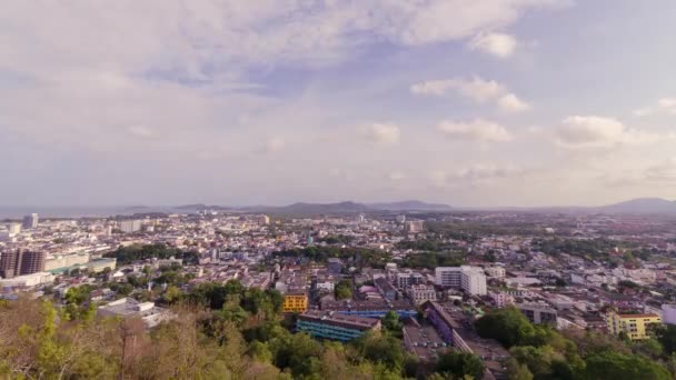 Timelaspe Video Luchtfoto Uitzicht Phuket Stad Met Achtergrond Van Kust — Stockvideo