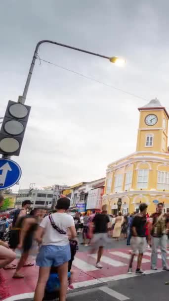 Janeiro 2023 Phuket Cidade Velha Thailand Vertical Timelapse Paisagem Visão — Vídeo de Stock