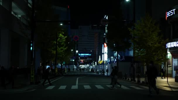 Listopadu 2022 Fukuoka Japonsko Pohled Ulici Automobily Lidmi Provozu Noci — Stock video