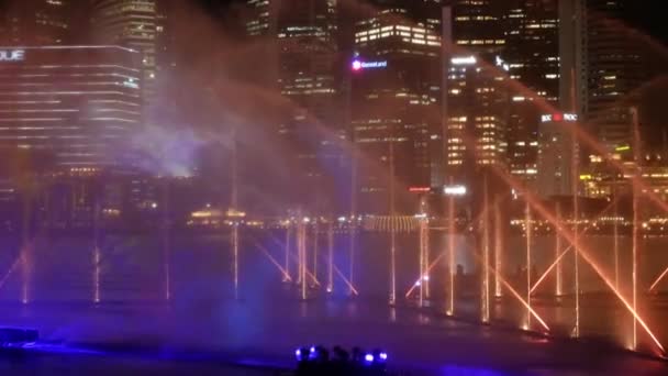 Mai 2023 Singapore Spectacle Fontaines Dansantes Avec Lumière Eau Spectacle — Video