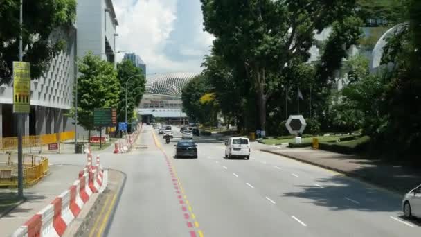 Květen3 2023 Singapur Krajina Pohled Ulicí Provoz Automobilů Asfaltové Ulici — Stock video