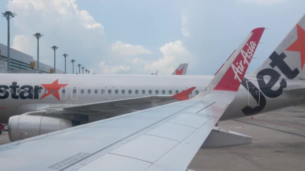 Mayo4 2023 Changi Airport Singapore View Jet Star A320 Airplane — Vídeos de Stock