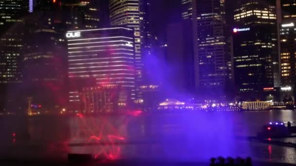 Maj 2023 Singapore Show Tańczących Fontann Światłem Wodą Pokaż Wzdłuż — Wideo stockowe