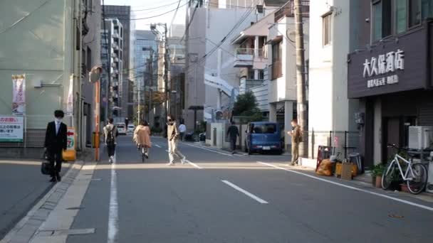 Listopadu 2022 Fukuoka Japonsko Místní Ulice Pohled Silnici Oblasti Města — Stock video