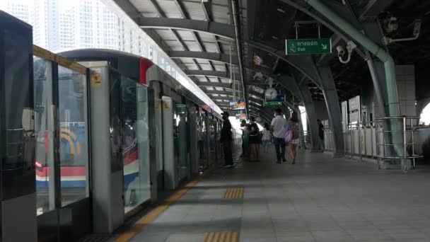 Novembro 2022 Bangkok Tailândia Vista Sistema Plataforma Férrea Skytrain Bts — Vídeo de Stock