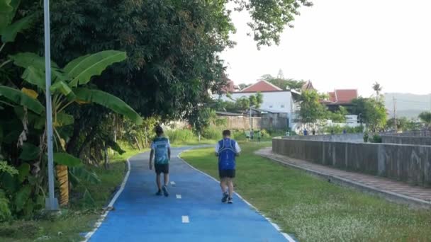Июня 2023 Phuket Thailand Landscape View People Exercise Running Jogging — стоковое видео